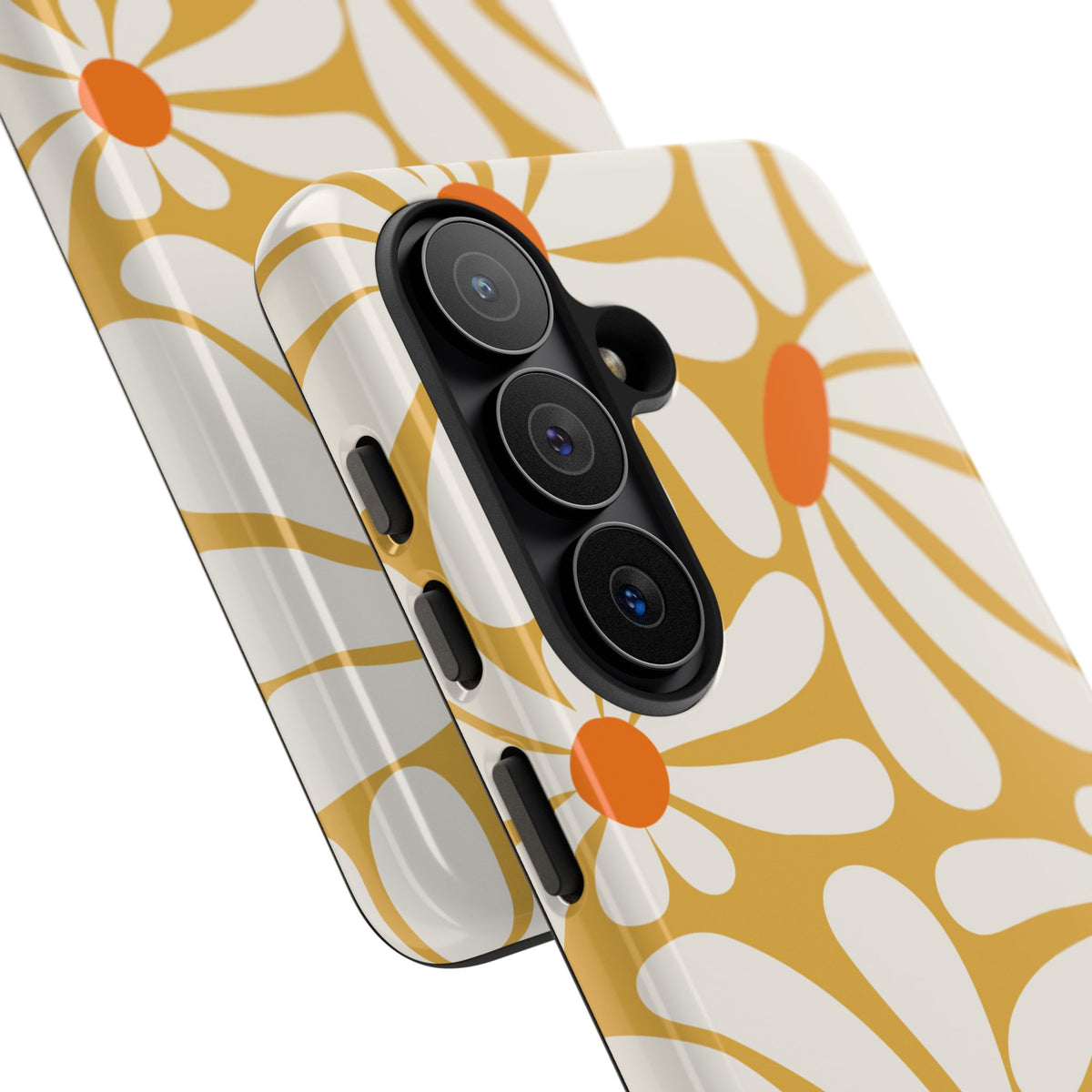 Retro Yellow Daisy Pattern Phone Case - Yellow Phone Case