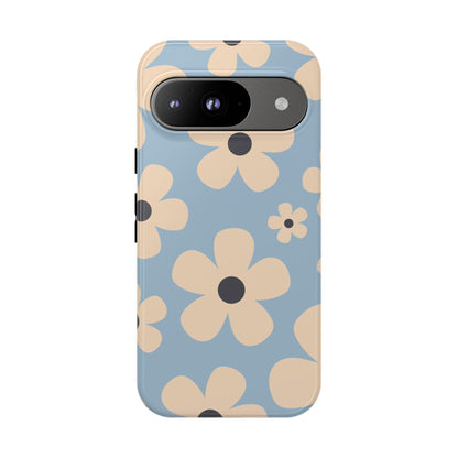 Cute Light Blue & Cream Daisy Pattern Phone Case - Blue Phone Case - Google Pixel 9 / Glossy