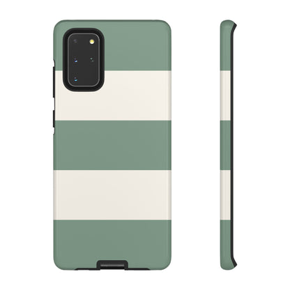 Samsung Galaxy S20+ / Glossy Phone Case - Green & White Horizontal Stripe Pattern Phone Case