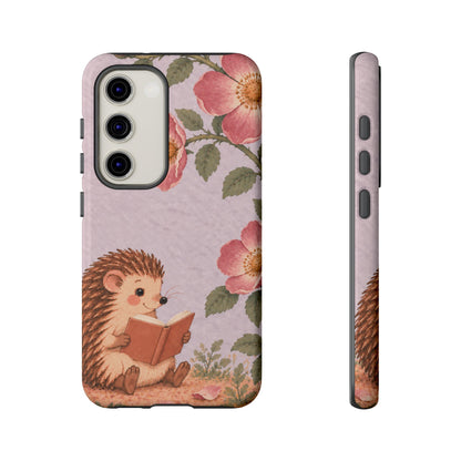 Whimsical Lilac Hedgehog and Wild Rose Phone Case - Purple Phone Case - Samsung Galaxy S23 / Glossy