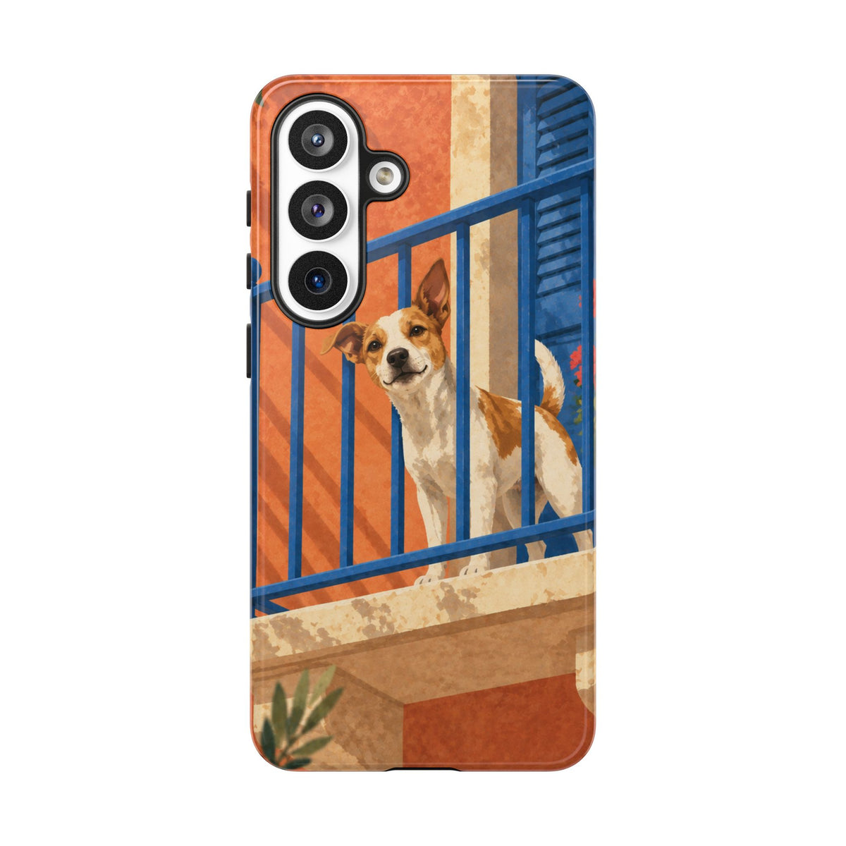 Jack Russell Terrier Balcony Busybody Phone Case - Multicolor Phone Case - Samsung Galaxy S26 Plus / Glossy