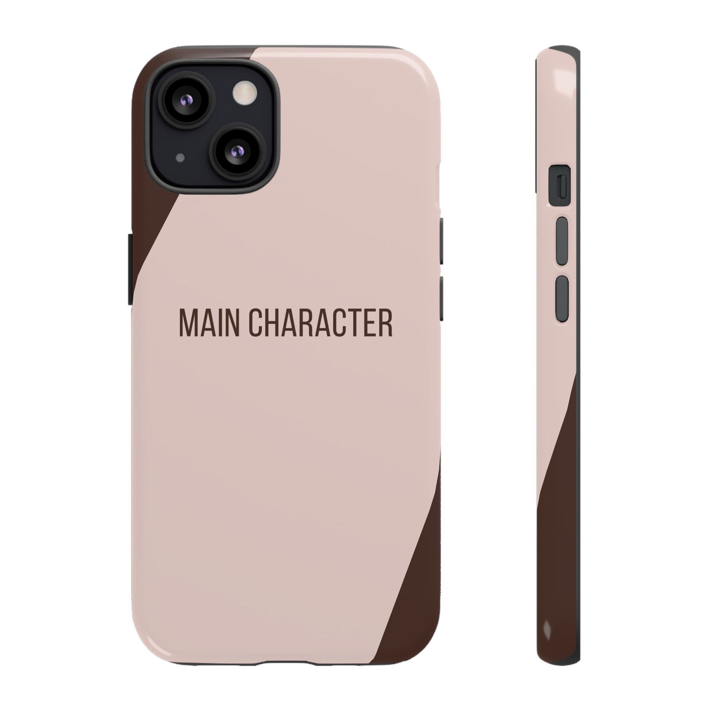 iPhone 13 / Glossy Phone Case - Sassy Statement Case ’Main Character’ in Pink & Brown