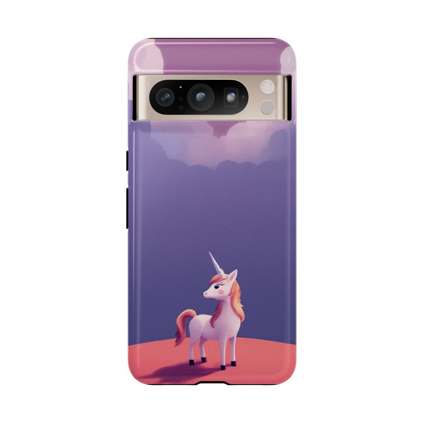 Google Pixel 8 Pro / Glossy Phone Case - Cute Unicorn & Cloud Design Phone Case