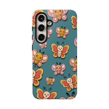 Blue Butterfly Sticker Design Phone Case - Blue Phone Case - Samsung Galaxy S24 / Glossy