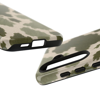 Stylish Olive Green Cow Print Phone Case