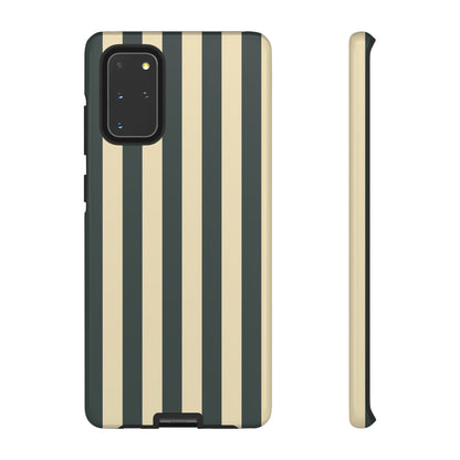 Green & Beige Stripe Pattern Phone Case - Green Phone Case - Samsung Galaxy S20+ / Glossy