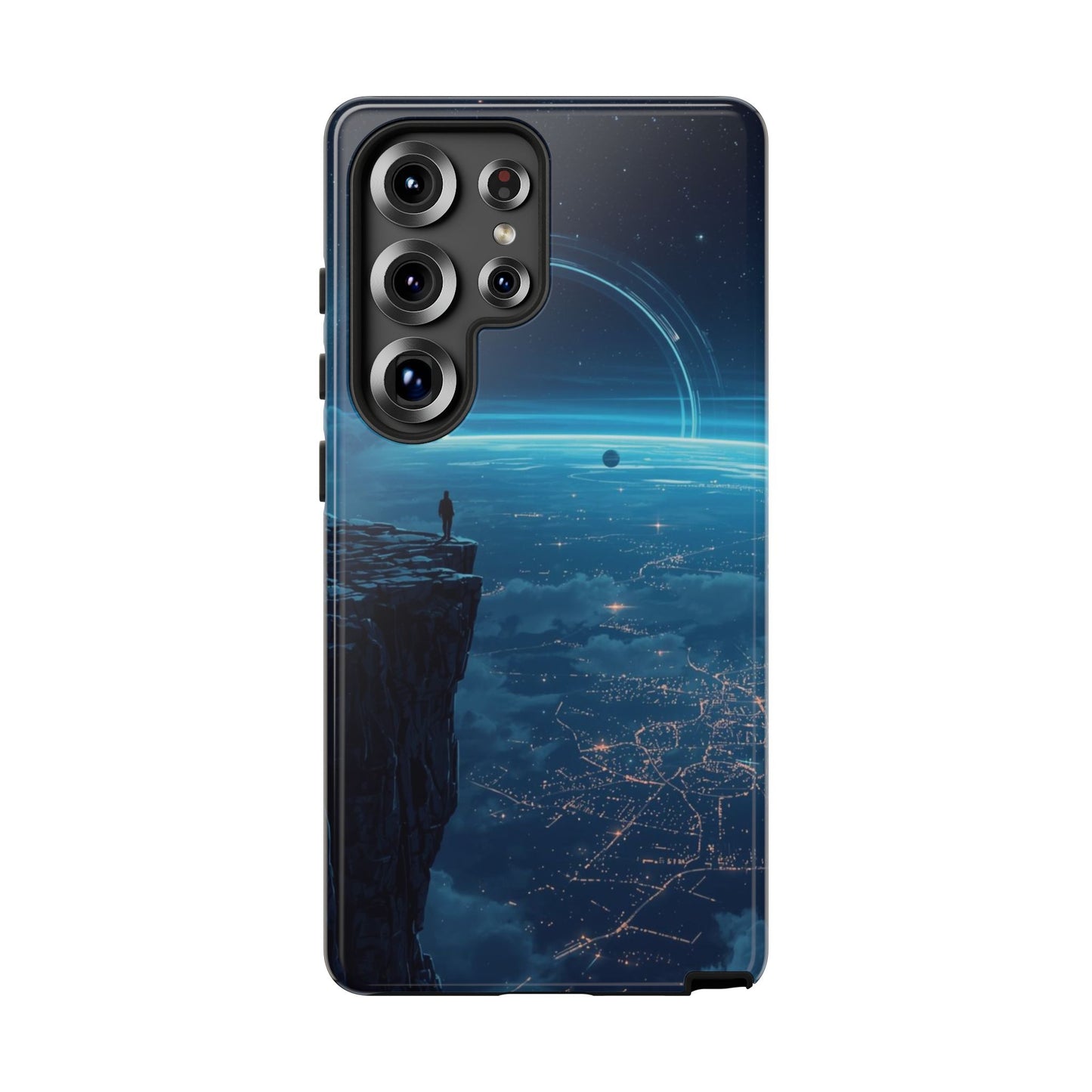 Samsung Galaxy S25 Ultra / Glossy Phone Case - Orbital Ring Horizon Sci-fi Phone Case