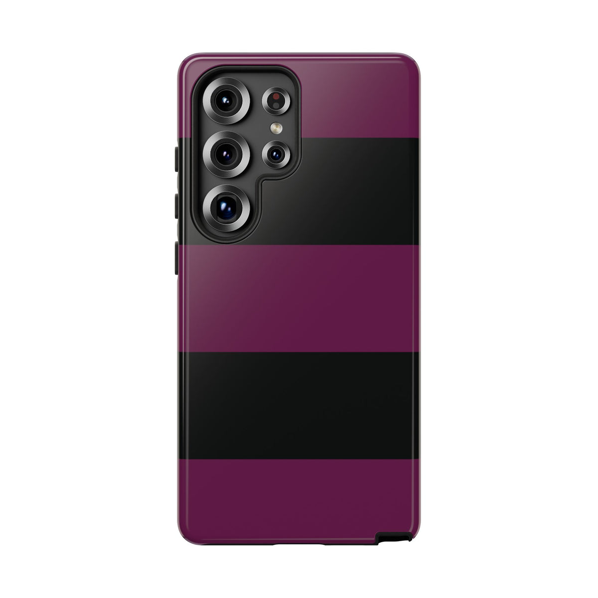 Purple & Black Horizontal Stripe Pattern Phone Case - Purple Phone Case - Samsung Galaxy S25 Ultra / Glossy