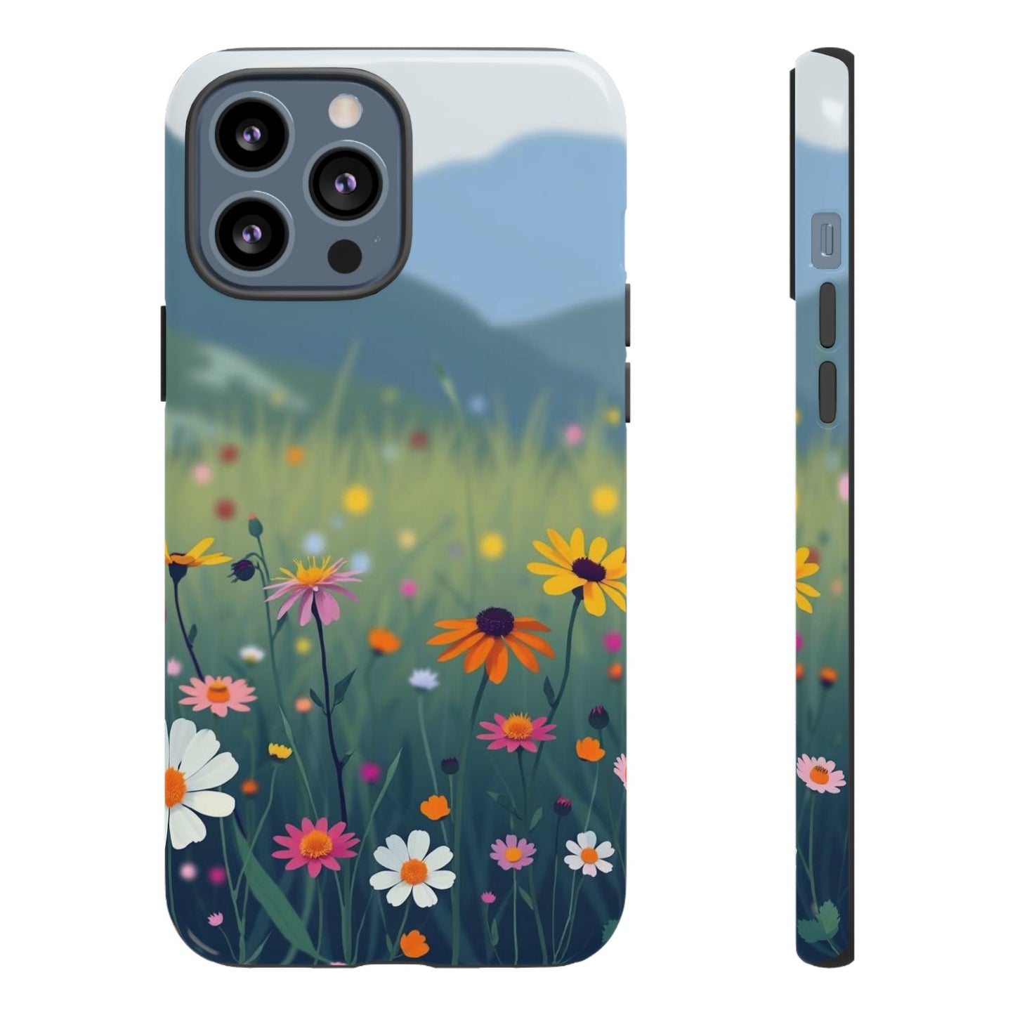 iPhone 13 Pro Max / Glossy Phone Case - Vibrant Meadow Design Phone Case