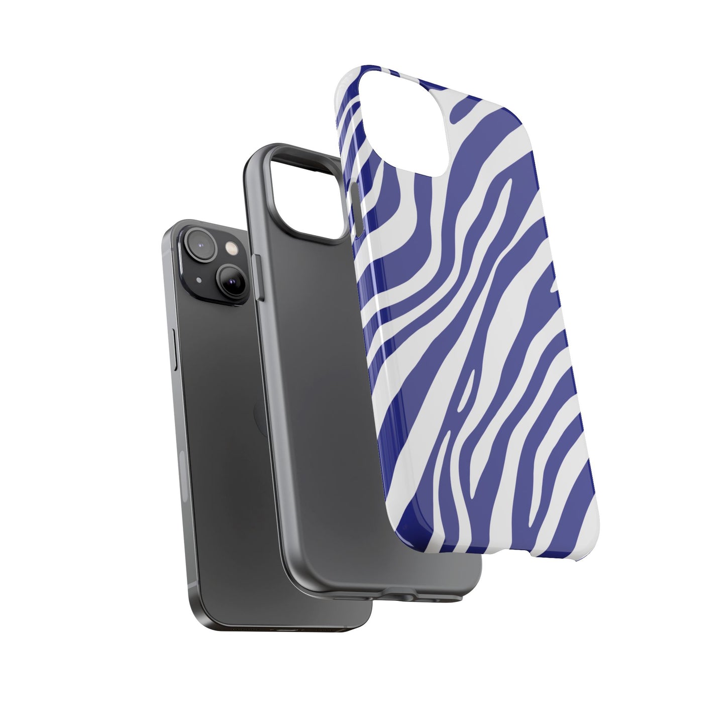 Modern Electric Blue Zebra Print Phone Case