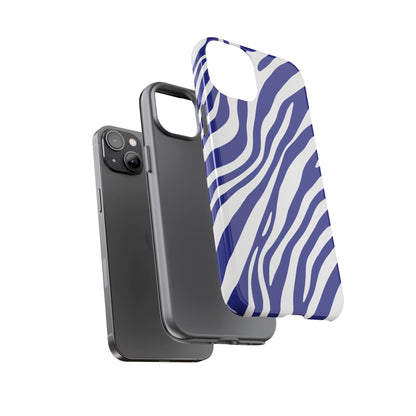 Modern Electric Blue Zebra Print Phone Case