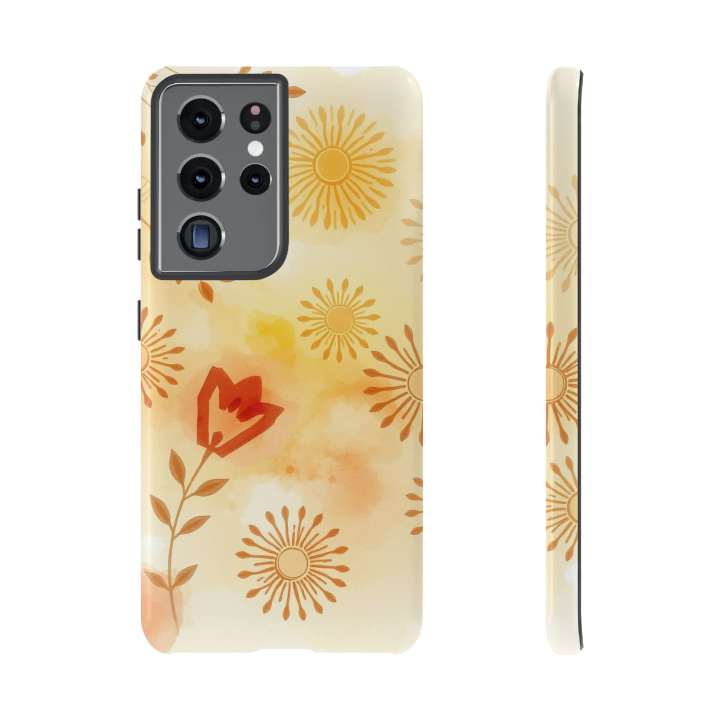 Samsung Galaxy S21 Ultra / Glossy Phone Case - Boho Chic Watercolour Pattern Phone Case