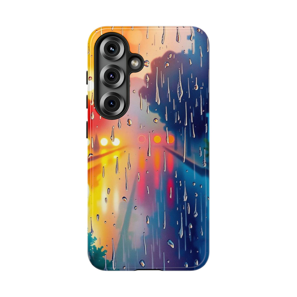 Electric Rain Watercolour Design Phone Case - Multicolor Phone Case - Samsung Galaxy S25 / Glossy