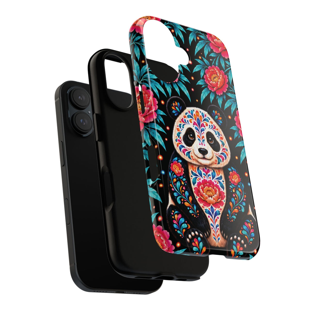 Cute Pink and Turquoise Calavera Panda Phone Case - Multicolor Phone Case