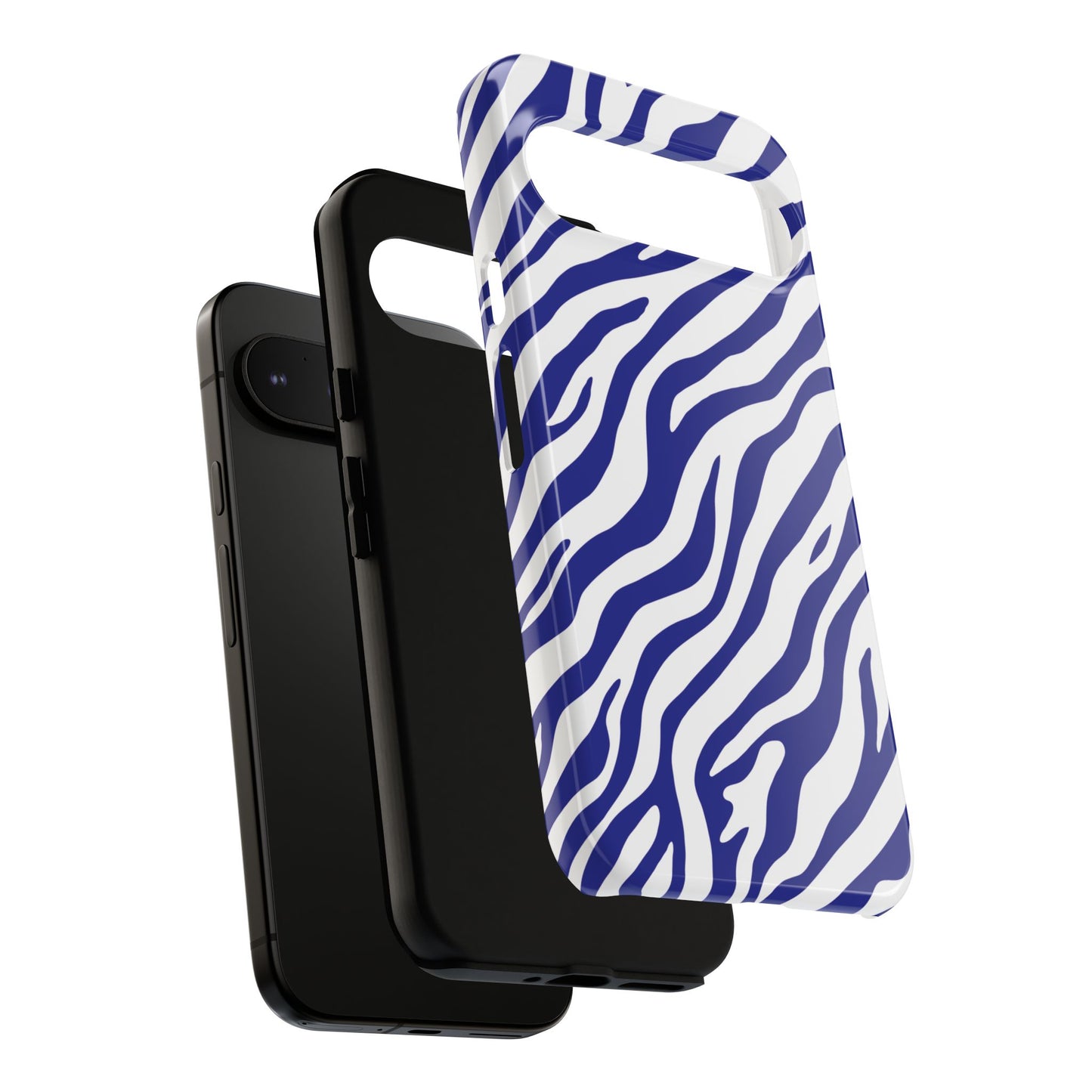 Stylish Electric Blue Zebra Print Phone Case