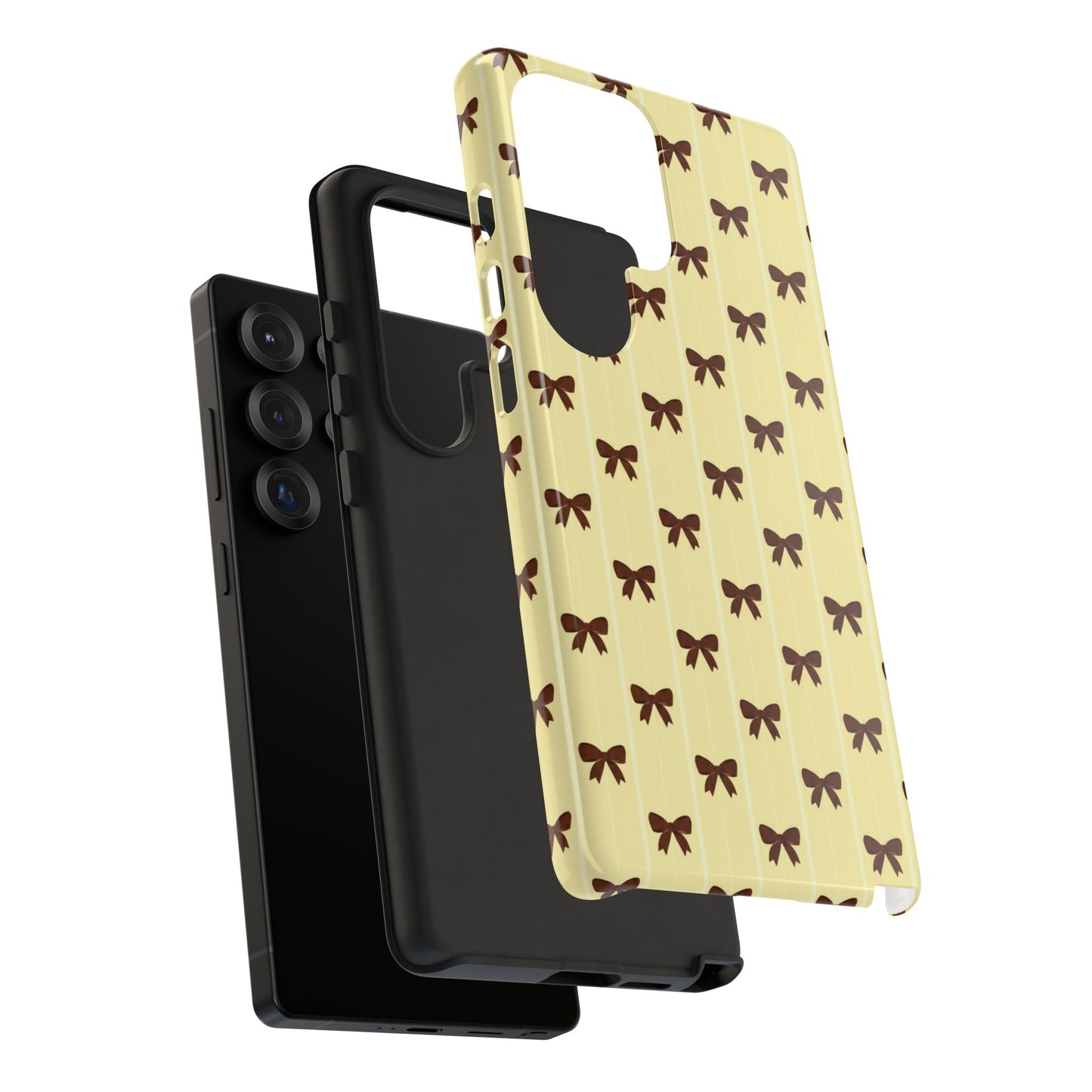Retro Chocolate Brown Bow Pattern Phone Case