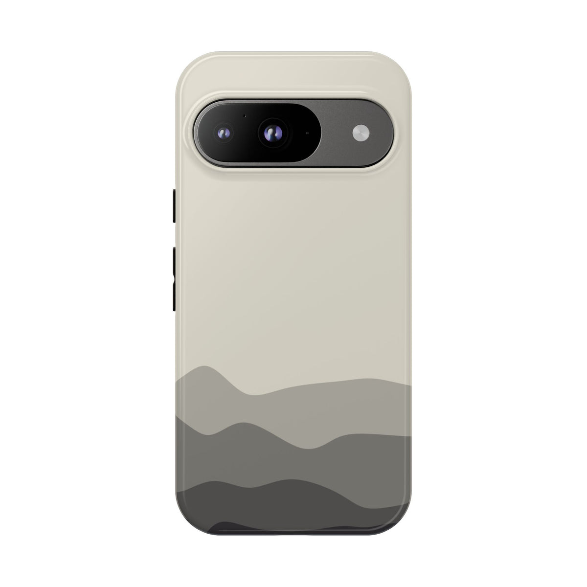 Ivory Abstract Waves Protective Phone Case - White Phone Case - Google Pixel 9 / Glossy