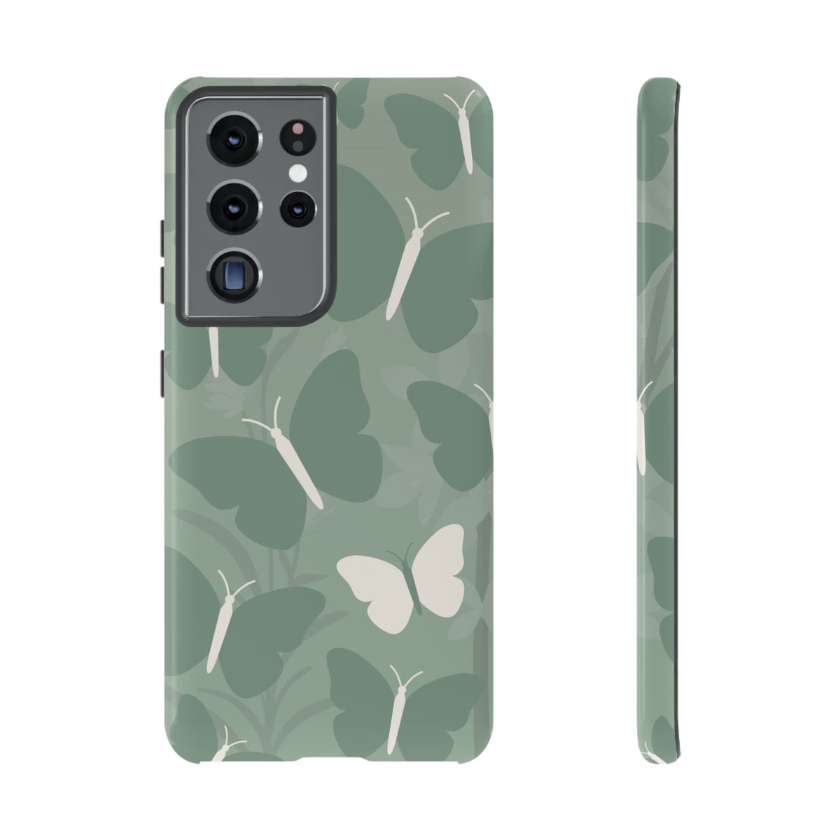 Minimalist Mint Green Butterfly Pattern Phone Case - Green Phone Case - Samsung Galaxy S21 Ultra / Glossy