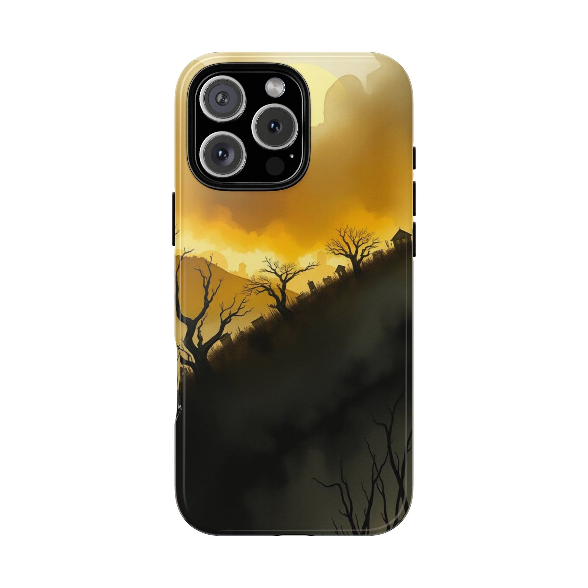 Eerie Graveyard Watercolour Design Phone Case - Multicolor Phone Case - iPhone 16 Pro Max / Glossy