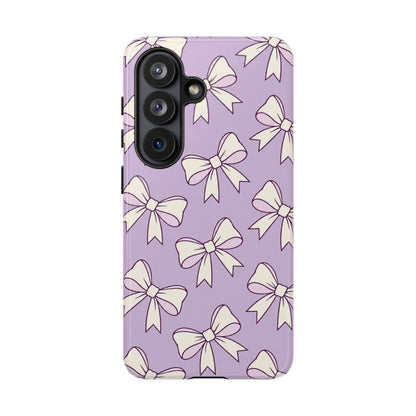 Chic Lilac Bow Pattern Phone Case