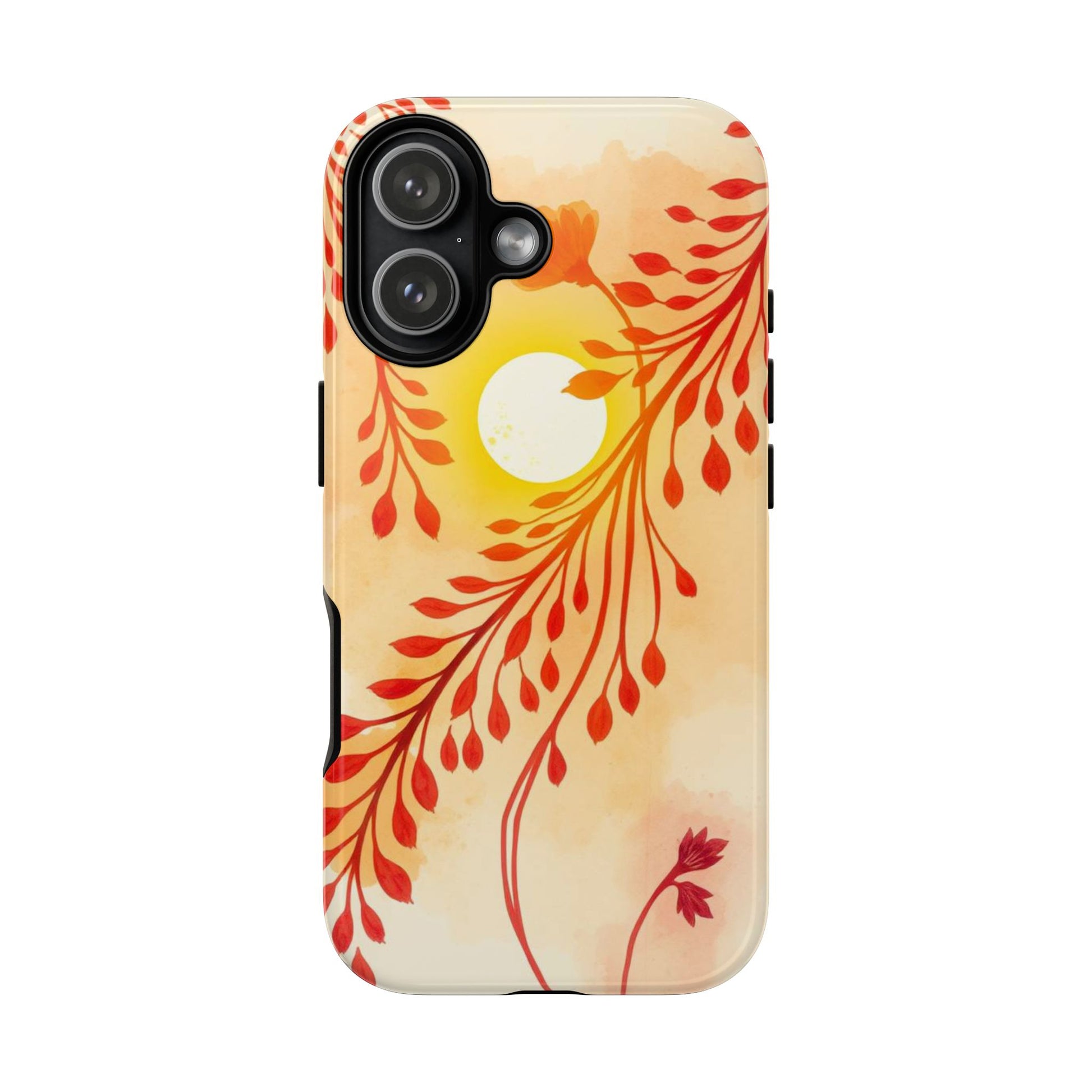 iPhone 17 / Glossy Phone Case - Boho Chic Watercolour Sunset Design Phone Case