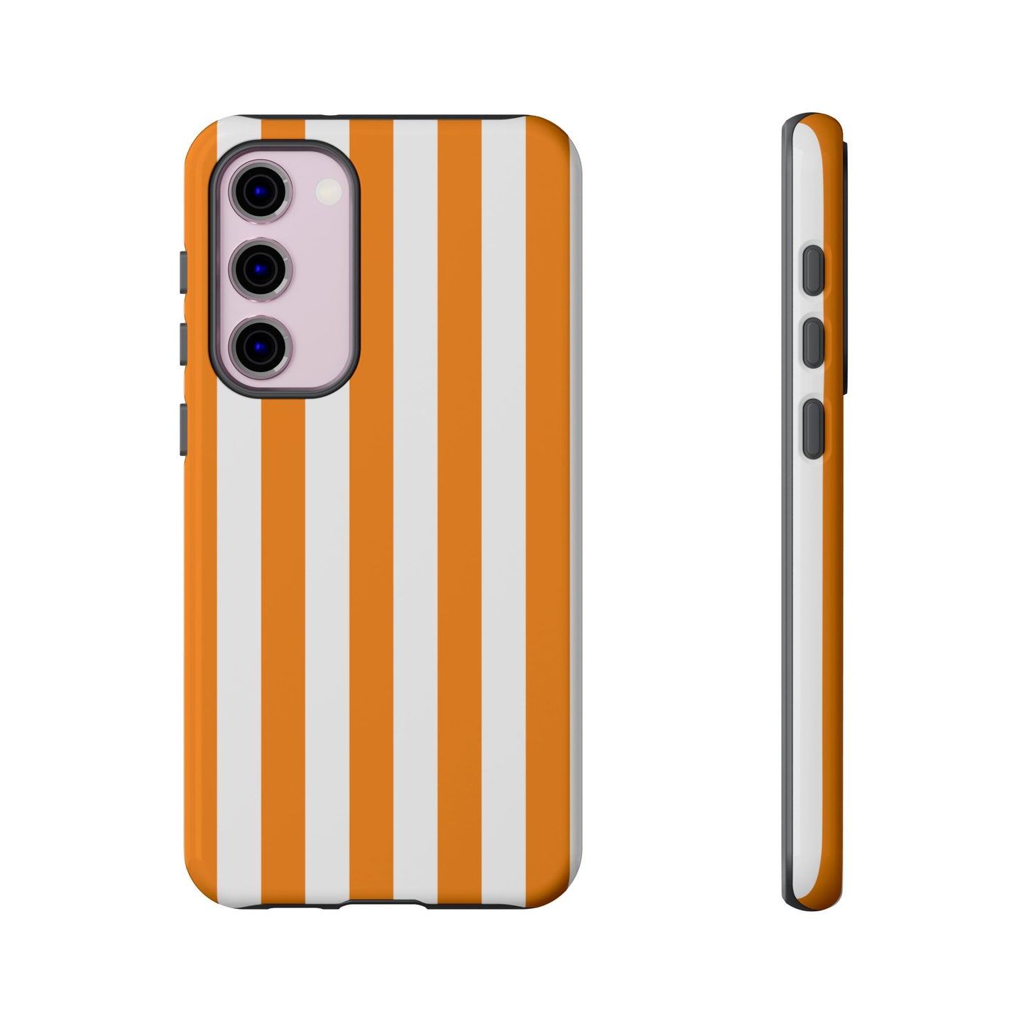 Samsung Galaxy S23 Plus / Glossy Phone Case - Simple Yellow & White Stripe Pattern Phone Case