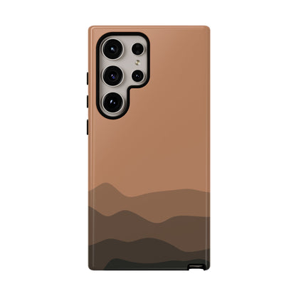 Brown Abstract Waves Protective Phone Case - Brown Phone Case - Samsung Galaxy S24 Ultra / Glossy