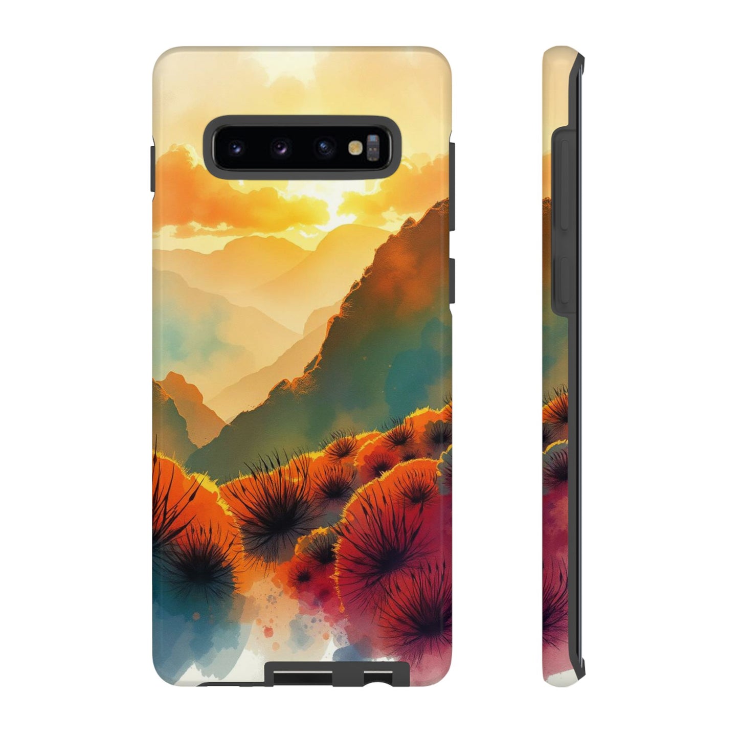 Samsung Galaxy S10 Plus / Glossy Phone Case - Ideallic Watercolour Sunset Design Phone Case