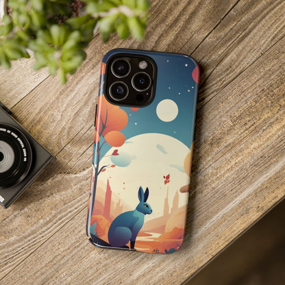 Stylised Blue Hare Design Phone Case - Multicolor Phone Case