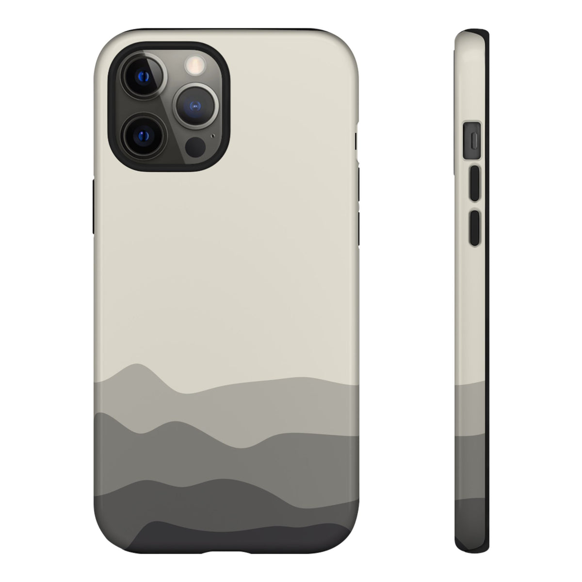 Ivory Abstract Waves Protective Phone Case - White Phone Case - iPhone 12 Pro Max / Glossy