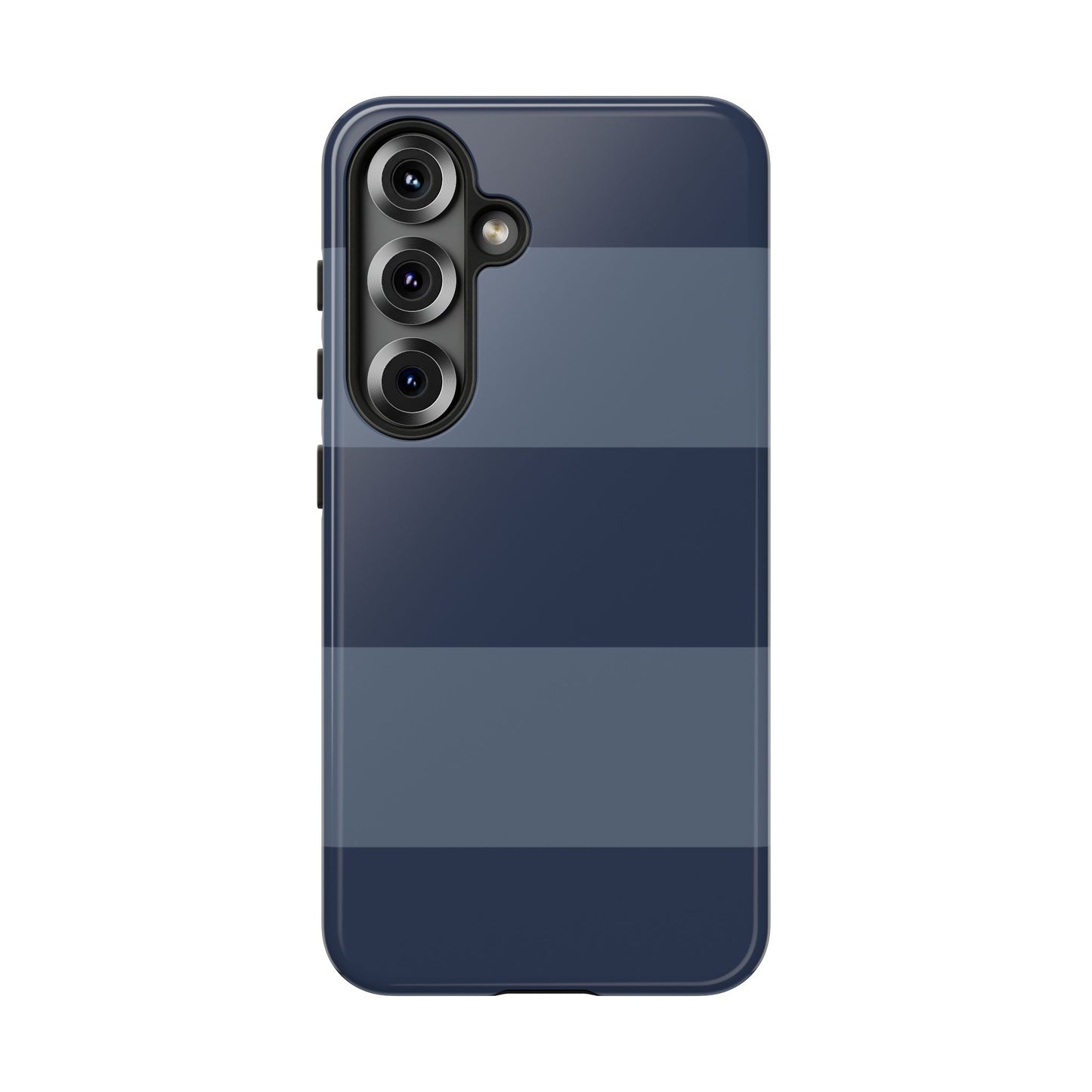Dark Blue Horizontal Stripe Pattern Phone Case - Blue Phone Case - Samsung Galaxy S25 / Glossy