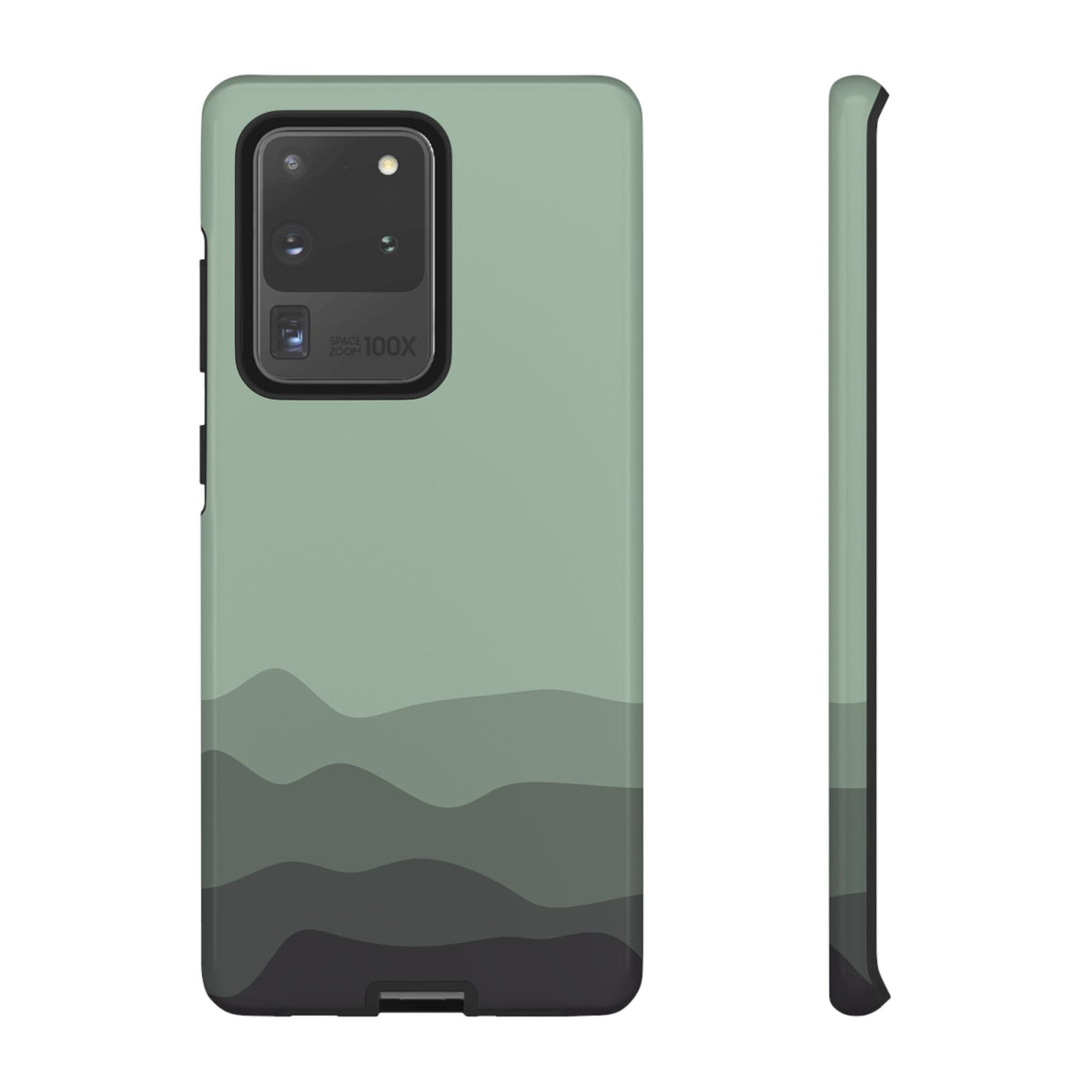 Green Abstract Waves Protective Phone Case - Green Phone Case - Samsung Galaxy S20 Ultra / Glossy