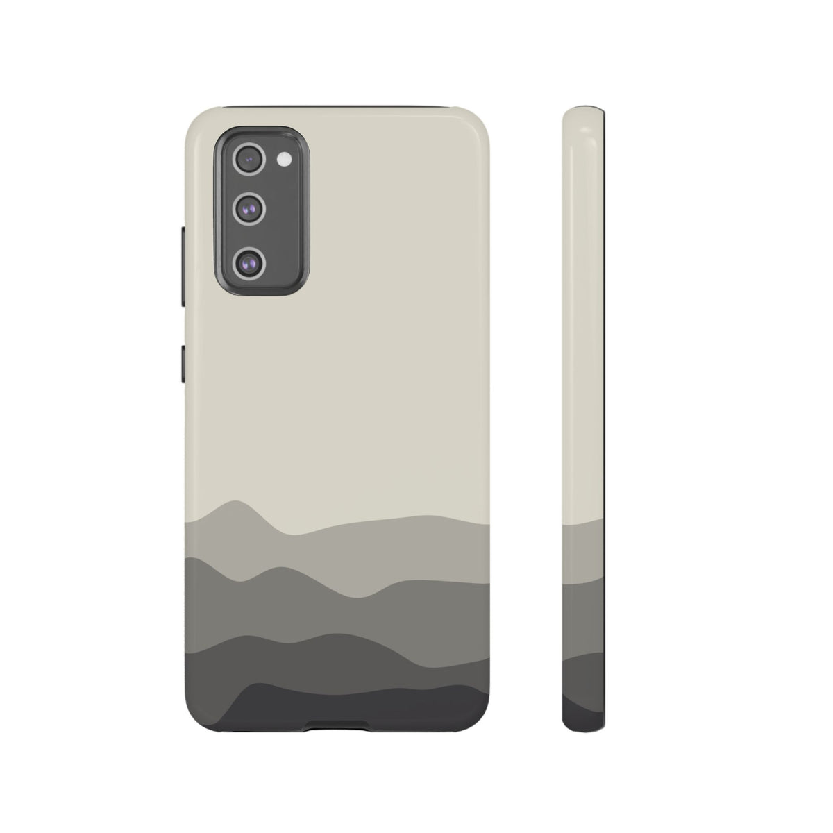 Ivory Abstract Waves Protective Phone Case - White Phone Case - Samsung Galaxy S20 FE / Glossy