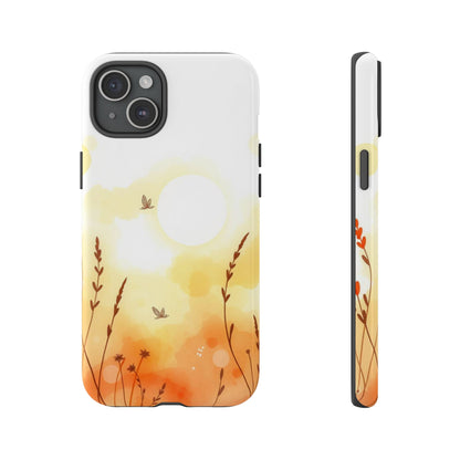 iPhone 15 Plus / Glossy Phone Case - Boho Chic Watercolour Wildflower Pattern Phone Case