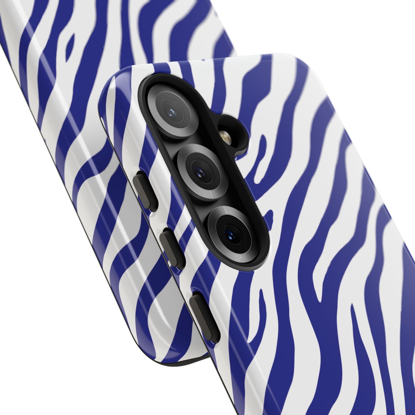 Stylish Electric Blue Zebra Print Phone Case
