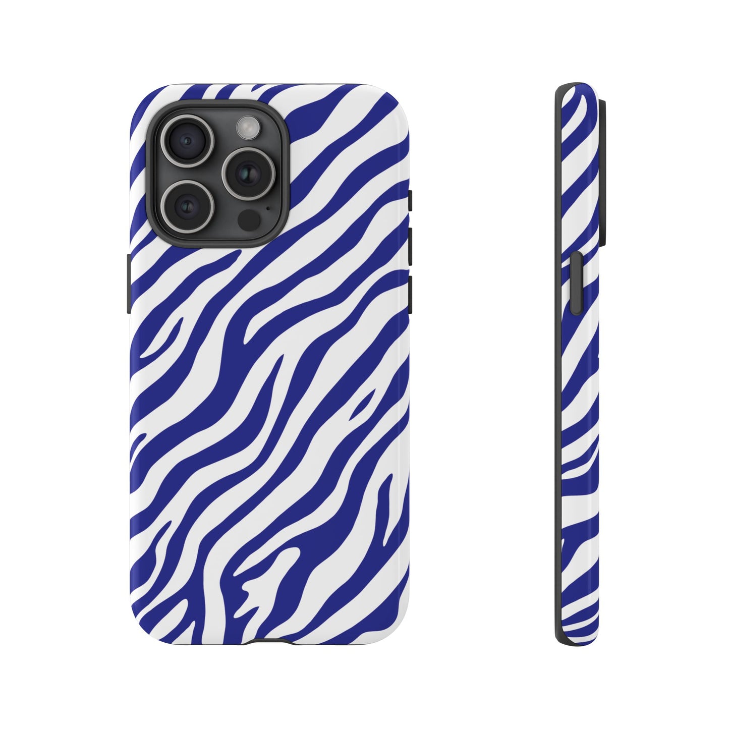 Stylish Electric Blue Zebra Print Phone Case