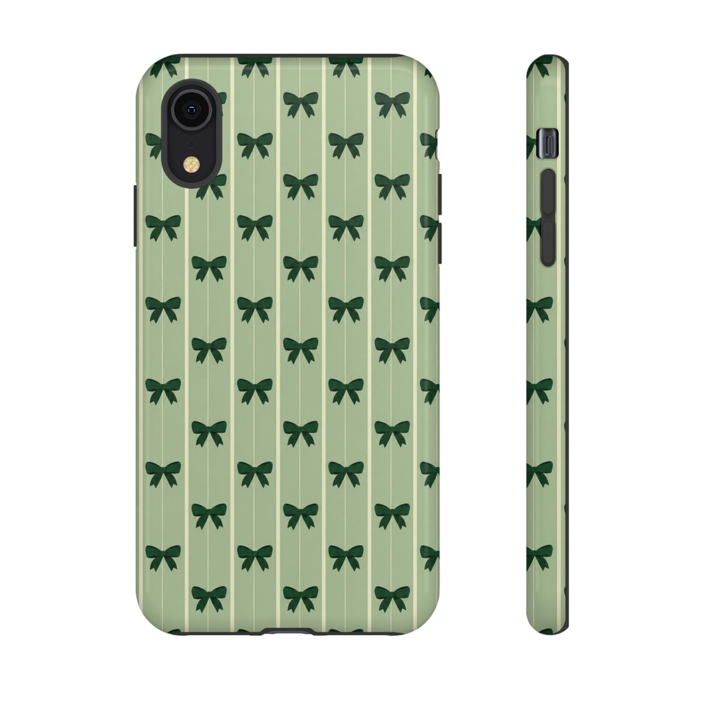 Retro Forest Green Bow Pattern Phone Case