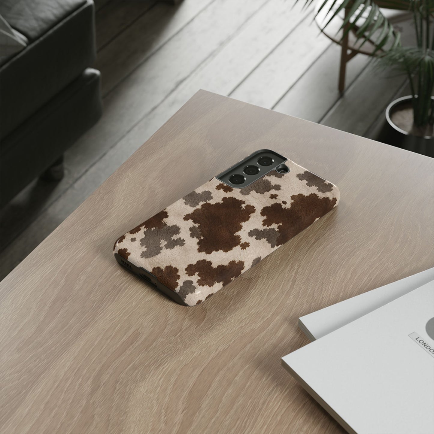 Stylish Mocha Cow Print Phone Case