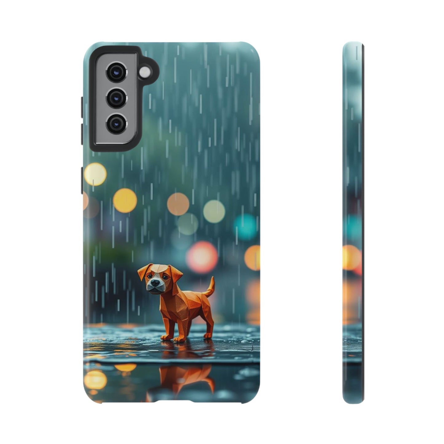 Samsung Galaxy S21 Plus / Glossy Phone Case - Origami ’Soggy Dog’ Design Phone Case