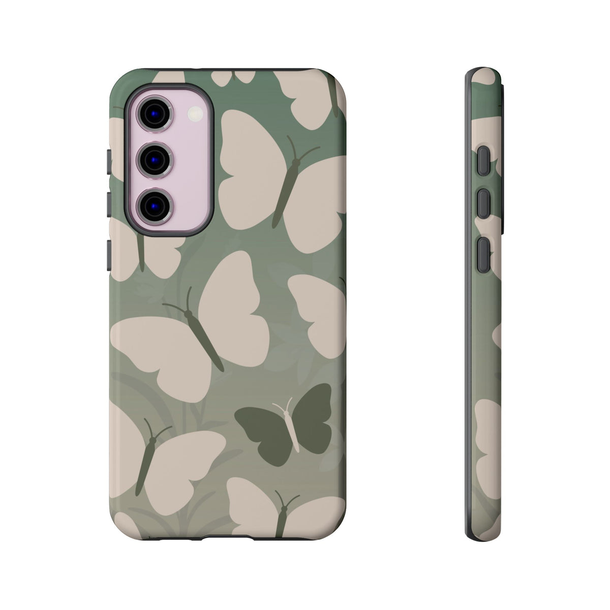 Minimalist Light Green Butterfly Pattern Phone Case - Green Phone Case - Samsung Galaxy S23 Plus / Glossy