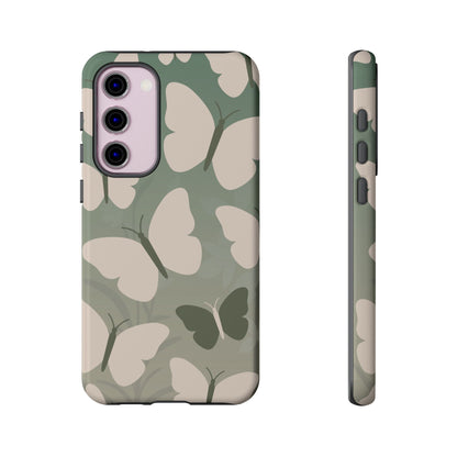 Minimalist Light Green Butterfly Pattern Phone Case - Green Phone Case - Samsung Galaxy S23 Plus / Glossy
