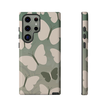 Minimalist Light Green Butterfly Pattern Phone Case - Green Phone Case - Samsung Galaxy S23 Ultra / Glossy