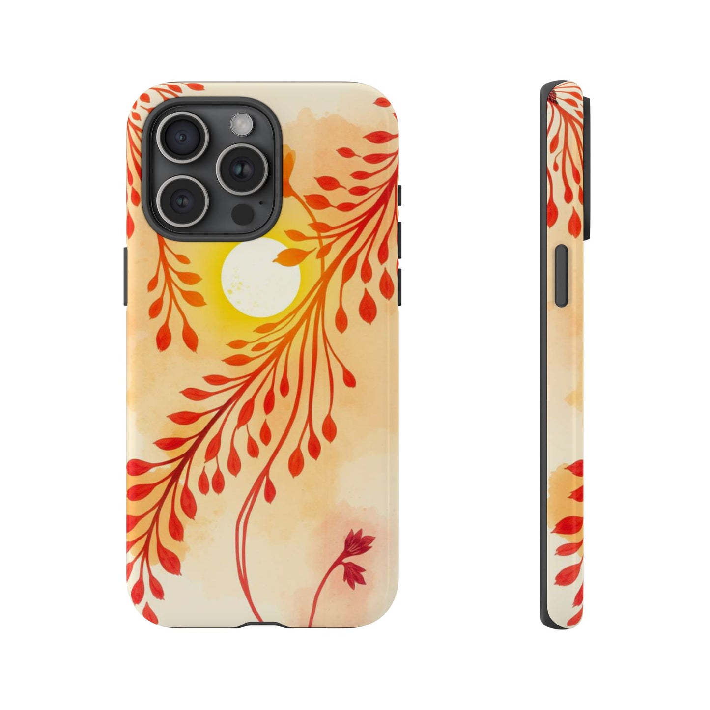 iPhone 15 Pro Max / Glossy Phone Case - Boho Chic Watercolour Sunset Design Phone Case