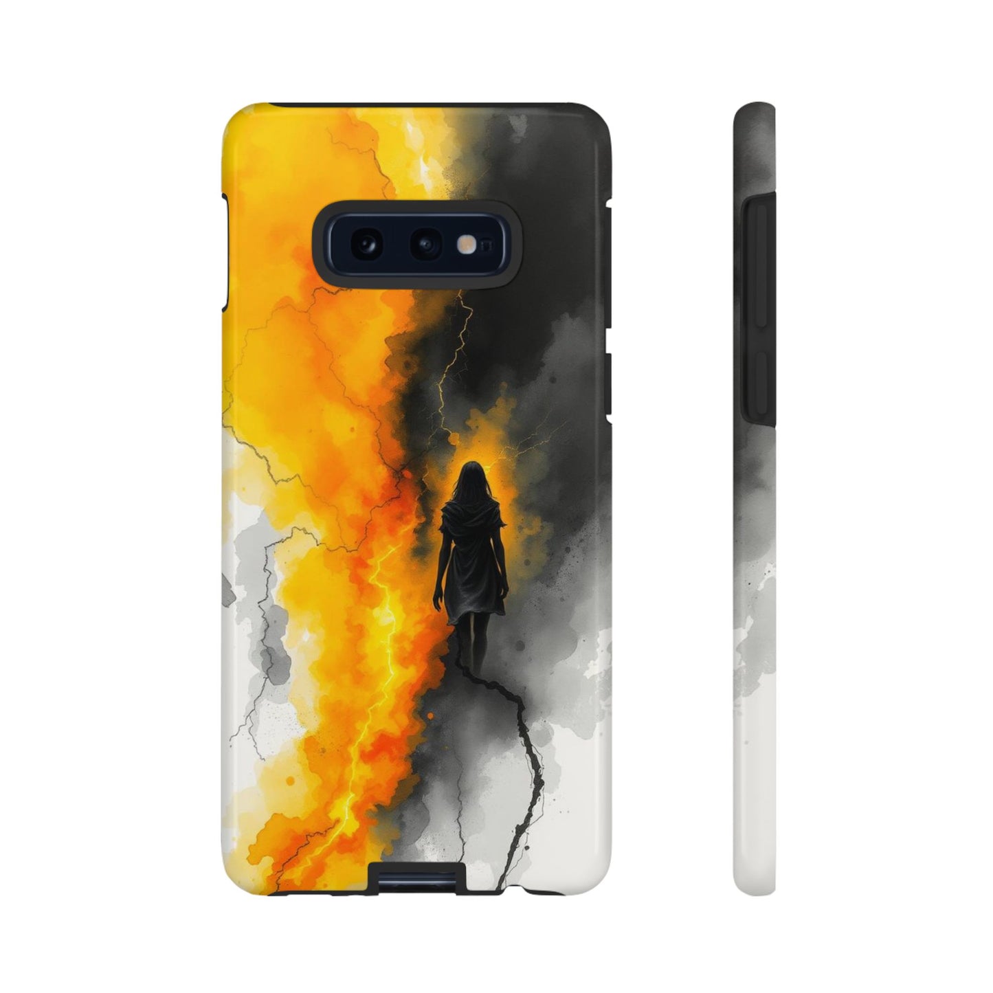 Samsung Galaxy S10E / Glossy Phone Case - Watercolour Gothic Silhouette of a Woman Phone Case