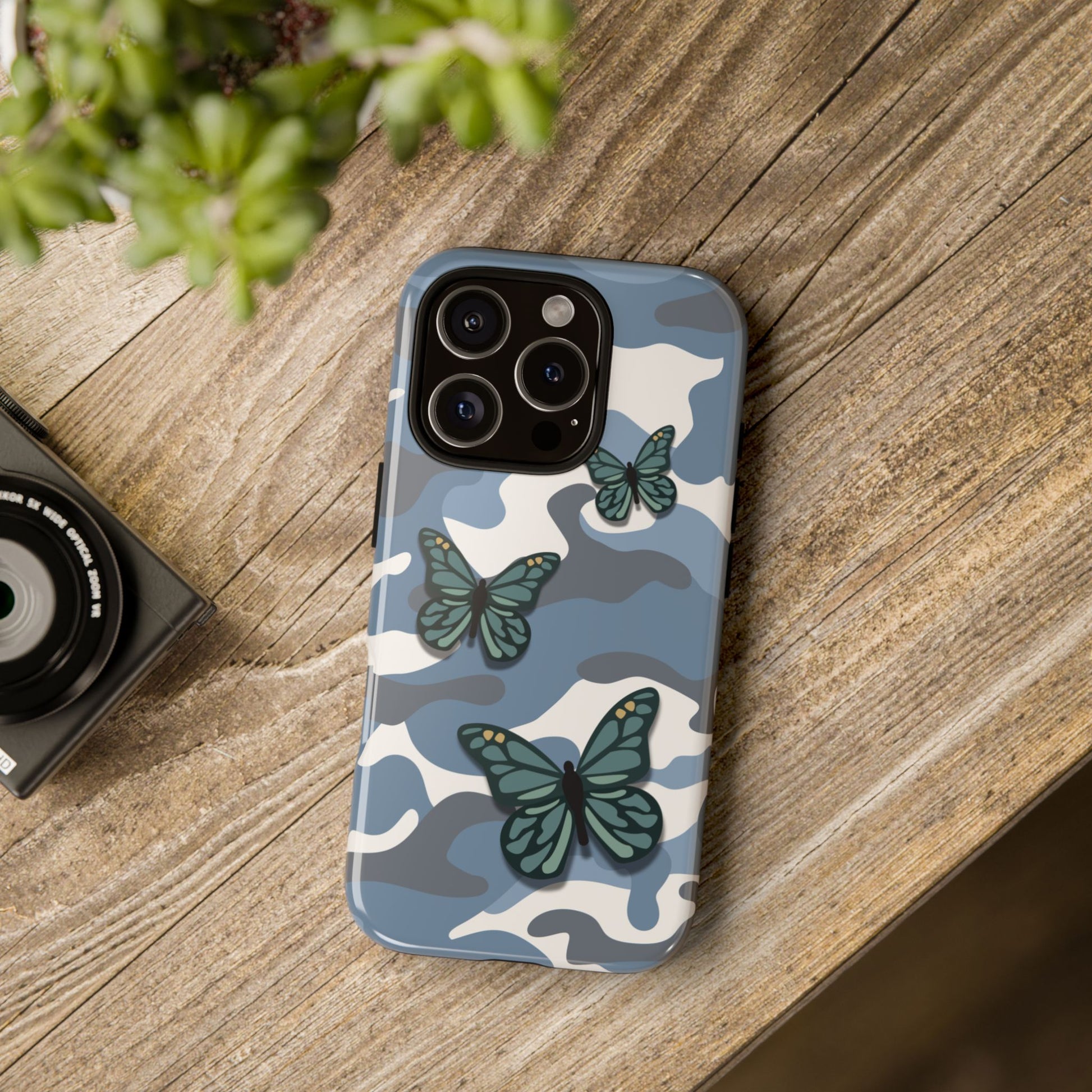 Phone Case - Light Blue Butterfly Camo Phone Case