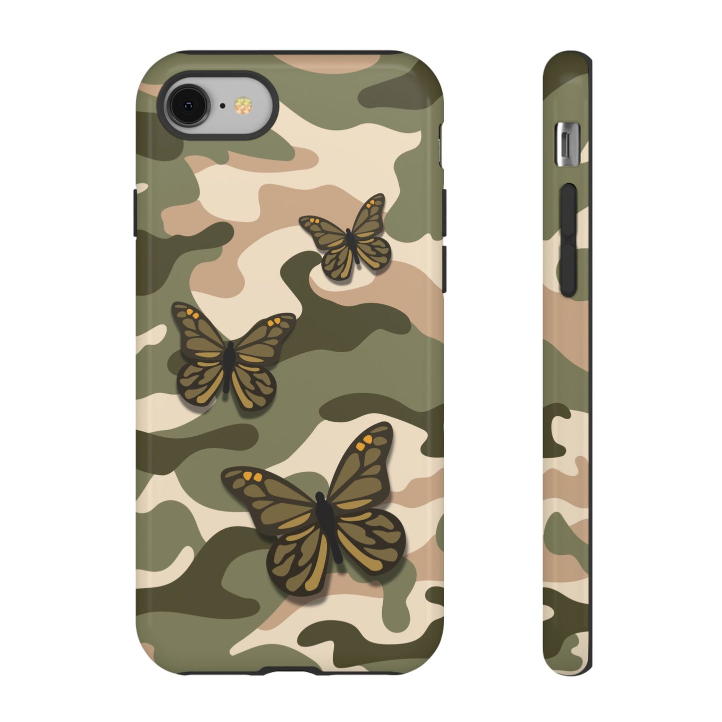 iPhone 8 / Glossy Phone Case - Green Butterfly Camo Phone Case