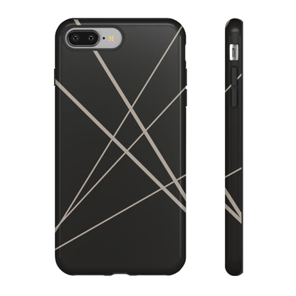 Abstract Black with Grey Lines Phone Case - Black Phone Case - iPhone 8 Plus / Glossy