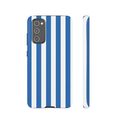 Samsung Galaxy S20 FE / Glossy Phone Case - Simple Light Blue & White Stripe Pattern Phone Case