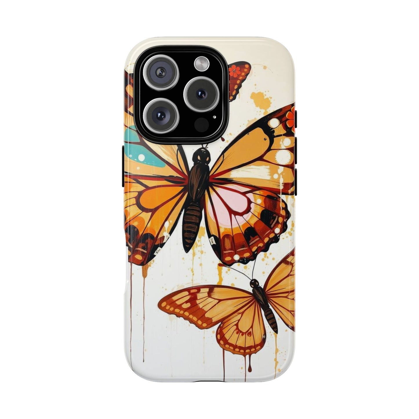 iPhone 16 Pro / Glossy Phone Case - Abstract Butterflies Design Phone Case
