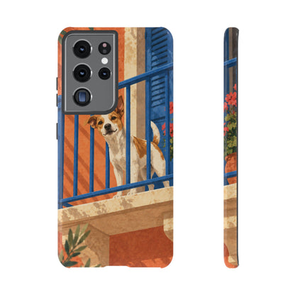 Jack Russell Terrier Balcony Busybody Phone Case - Multicolor Phone Case - Samsung Galaxy S21 Ultra / Glossy